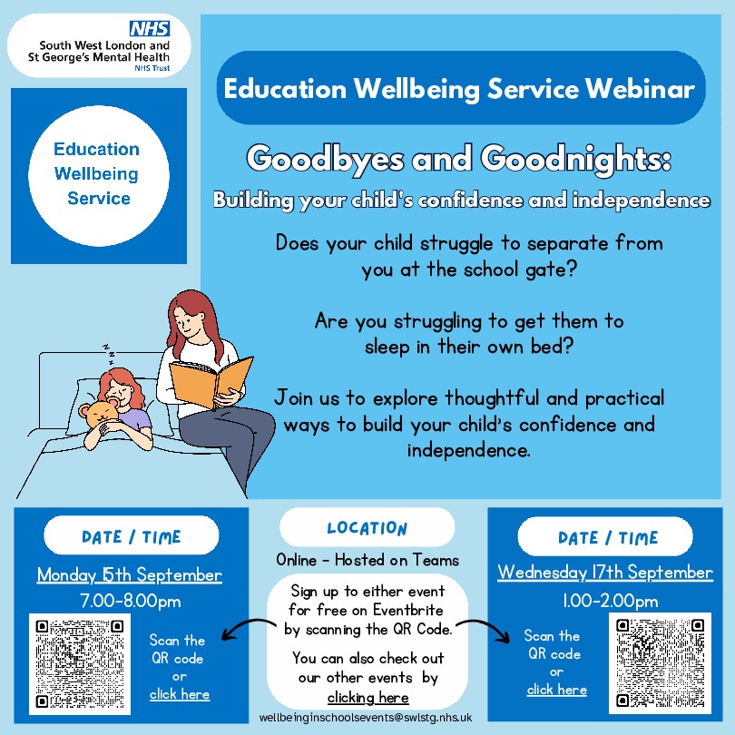 Goodbyes and Goodnights Early Years   Webinar poster, Education Wellbeing Service (1)